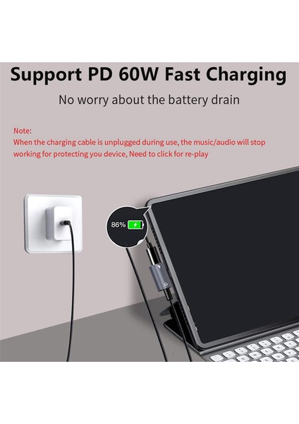 Kulaklık Dönüştürücü Adaptör, USB C - 3,5mm Ses ve Şarj Adaptörü (Yurt Dışından)