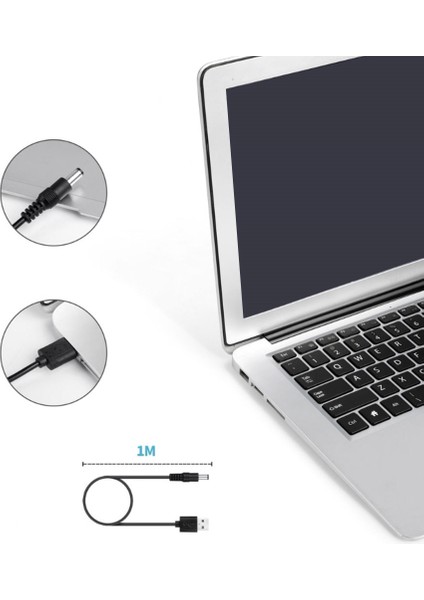 8 In1 5V Usb'den Dc'ye 5.5x2.1mm 3.5mm 5.5x2.5mm 6.3mm Fiş Şarj Kablosu (Yurt Dışından)