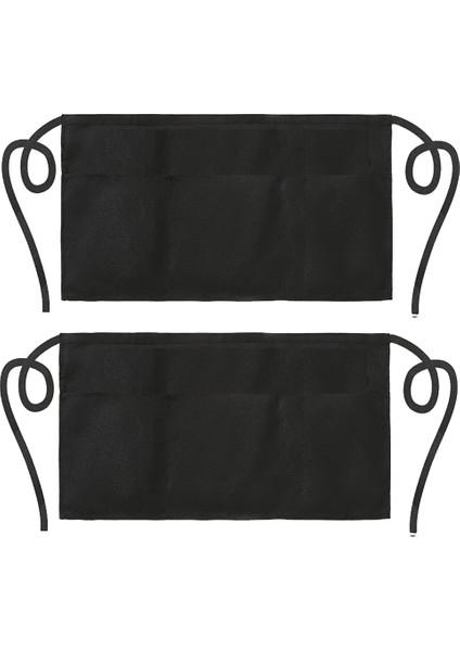 2li Polycotton Yarım Önlük - Çift Cepli Pamuk Siyah (Yurt Dışından)
