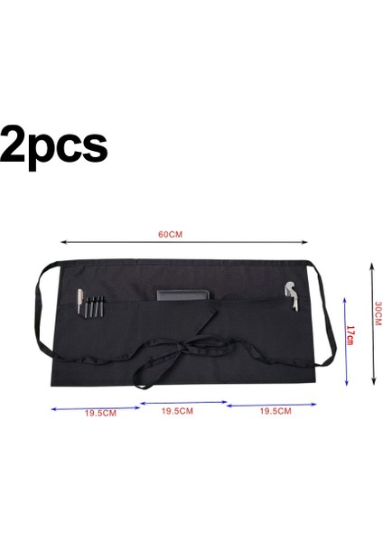 2li Polycotton Yarım Önlük - Çift Cepli Pamuk Siyah (Yurt Dışından) fiyatları