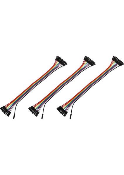 10 Adet 20 cm Dişi Kadın 1 Pinli Fiş Jumper Kablo Teller Çok Renkli (Yurt Dışından)