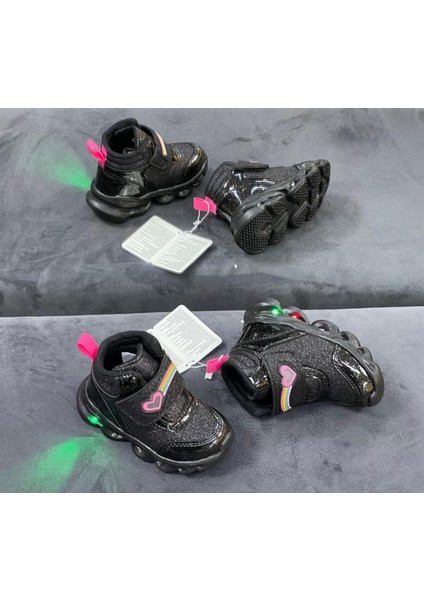 Ömür Linda Bebe Çocuk Bot Sneaker Ayakkabı Siyah