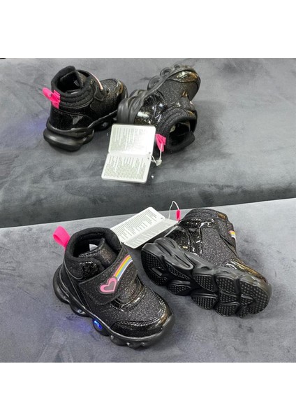 Ömür Linda Bebe Çocuk Bot Sneaker Ayakkabı Siyah