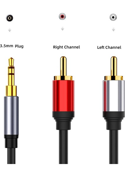 3,5 mm - 2rca Ses Kablosu Adaptörü Stereo 3,5 mm Ayırıcı Kablo, 1,5 M (Yurt Dışından) fırsatları