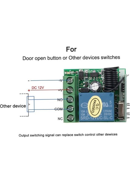 Dc 12V 1ch Rf Röle Alıcı 433MHZ Evrensel Anahtar Modülü Dıy Kiti (Yurt Dışından) modelleri