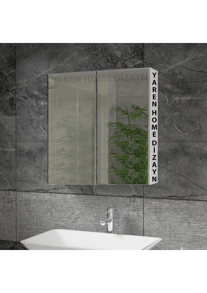 Lavabo Üstü, Aynalı, 2 Kapaklı Banyo Dolabı