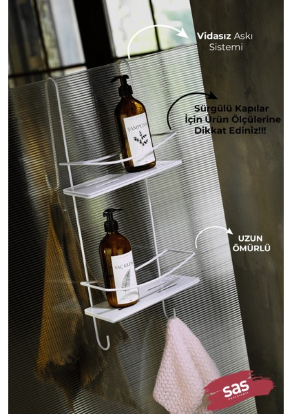 Yapışkanlı Ömür Boyu Paslanmaz Kristal Raf Banyo Düzenleyici Şampuanlık Beyaz Dşbb fiyatları