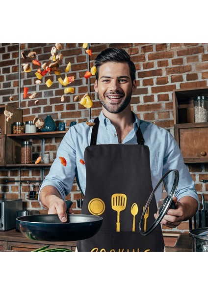 2 Adet Bıçak ve Çatal Baskılı Önlük-Siyah Bıçak ve Çatal (Yurt Dışından) indirimleri