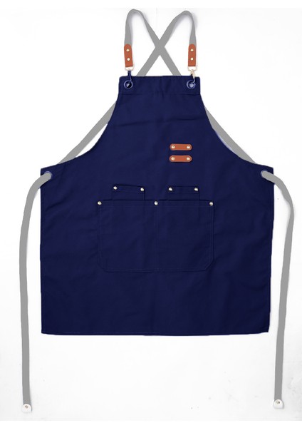 Mutfak Önlüğü Denim Iş Elbisesi-Lacivert (Yurt Dışından)