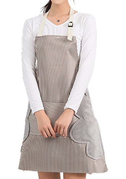 Adet Mutfak El Silme Ev Çizgili Önlük-Çizgili Kahve (Yurt Dışından)
