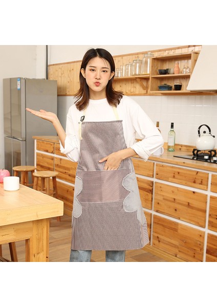 Adet Mutfak El Silme Ev Çizgili Önlük-Çizgili Kahve (Yurt Dışından) fırsatları