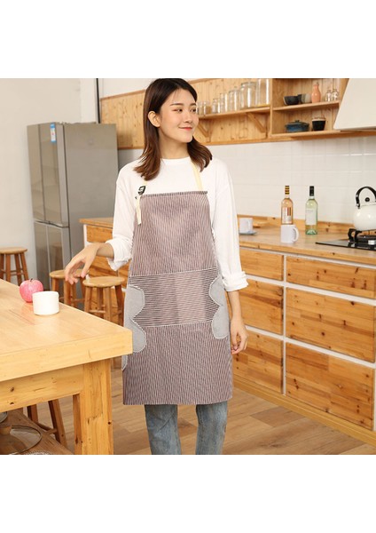 Adet Mutfak El Silme Ev Çizgili Önlük-Çizgili Kahve (Yurt Dışından) indirimleri