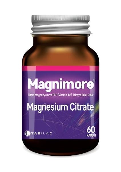 Tab İlaç Magnimore Magnesium Citrate P5P 60 Kapsül