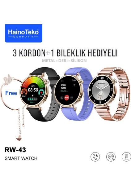 Rw-43 Mini 42MM Akıllı Saat (3 KORDONLU)2024 Yeni Model