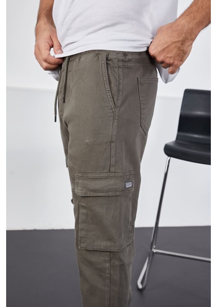 Erkek Mint Paçası Lastikli Jogger Kargo Cep Pantolon fırsatları