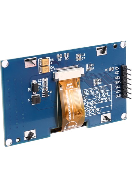 2.42 Inç OLED Ekran LCD Ekran Modülü 128X64 Spı/ııc Arayüzü SSD1309 Ekran Beyaz (Yurt Dışından)