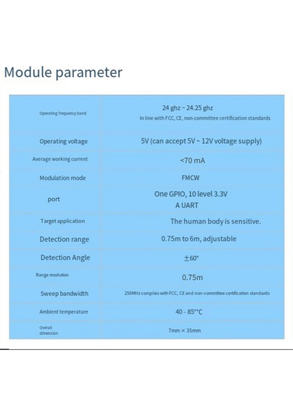 Mini LD2410B Yüksek Hassasiyetli 24GHZ Insan Varlığı Durum Algılama Radar Sensör Modülü (Yurt Dışından)