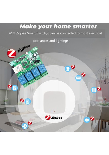 Zigbee Tuya Akıllı 4ch Röle Modülü DC5V 7-32V RF433MHZ Uzaktan Kumanda Işık Anahtarı Alexa Google Home ile Çalışmak (Yurt Dışından)