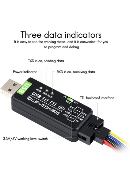 Endüstriyel Sınıf Usb'den Ttl'ye Dönüştürücü CH343G Seri Bağlantı Noktası Dönüşüm Modülü Desteği 5V/3.3V Seviye Dönüşüm Devresi (Yurt Dışından) modelleri