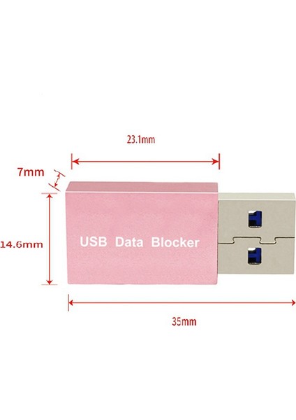 Adet USB Veri Engelleyici Yalnızca Şarj Edilebilir USB Engelleyici Adaptör Veri Senkronizasyonunu Engellemek Için Meyve Suyu Kaldırmaya Karşı Koruma Pembe (Yurt Dışından)