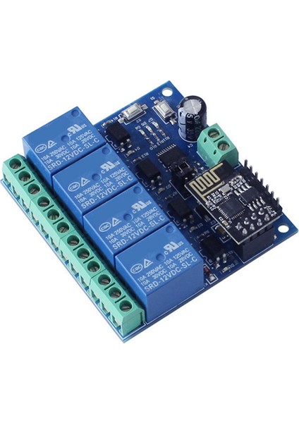 Dc 12 V ESP8266 Esp-01 4 Kanallı Röle Modülü Wifi Modülü Iot Akıllı Ev Cep Telefonu App Denetleyici Wifi Röle (Yurt Dışından)