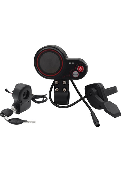 Qs-S4 36V-60V Başparmak Gaz LCD Ekran Kiti + Kontak Kilit Anahtarı Sıfır 8 9 10 8x 10X Elektrikli Scooter 6pın Ekran (Yurt Dışından)