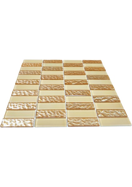 Mutfak Tezgah Arası ve Iç Dekorasyon Için Kristal Cam Mozaik. Cam Ölçüsü: 23X73 Mm. File Ölçüsü: 30X30 cm ( 1 Koli = 11 Karo file = 1 m2 Fiyatıdır )
