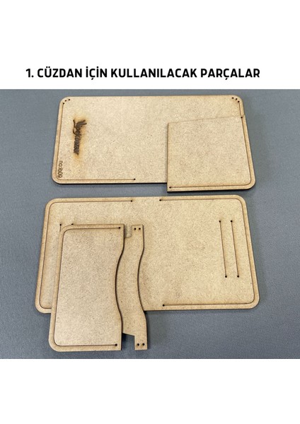 Hobi Deri Kapaklı Yatay Cüzdan Yapım Şablonu 6 Parça Kalıp IB09 fırsatları