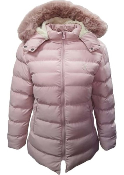 Burberry B01481 Çocuk Kız Şişme Dolum Kapüşonlu Kaban - B01481 - Pembe
