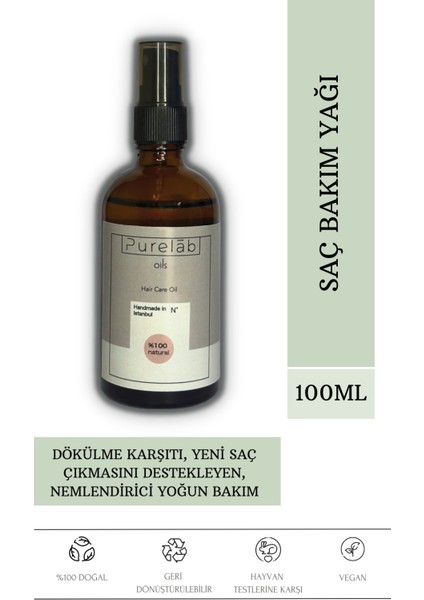 Saç Bakım Yağı 100 Ml Nemlendirici Vegan Bakım Yağı