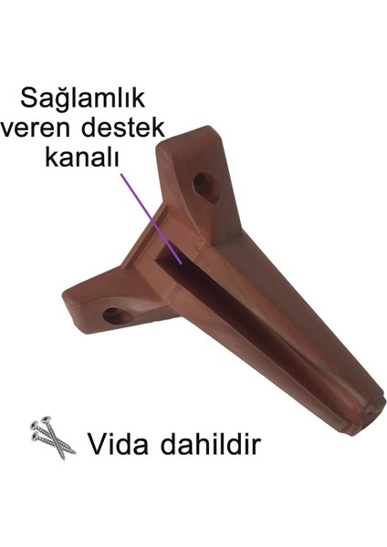 4 Adet Serdivan 15 cm Ceviz Ahşap Desenli Lüx Mobilya Kanepe Sehpa Ünite Koltuk Ayağı Baza Ayak