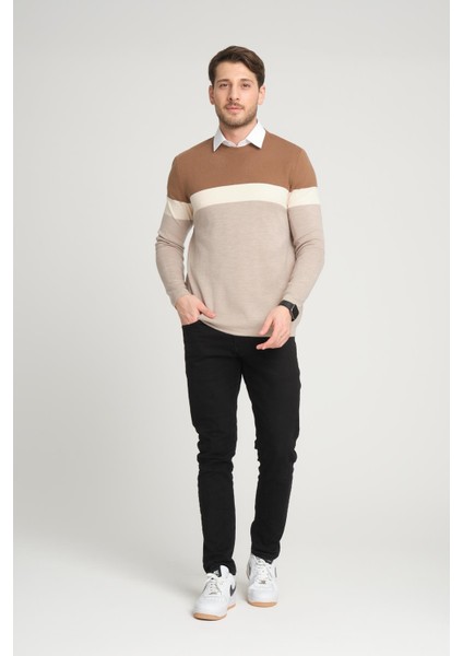 Renk Bloklu Kazak (E22-5701)