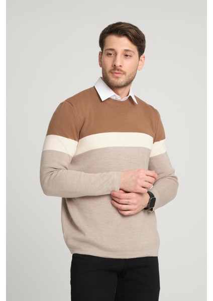 Renk Bloklu Kazak (E22-5701) modelleri