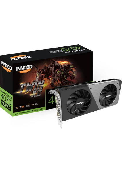 INNO3D Nvidia Geforce RTX4070 Super Twin X2 12GB 192BIT GDDR6X Ekran Kartı (N407S2-126X-186162N)