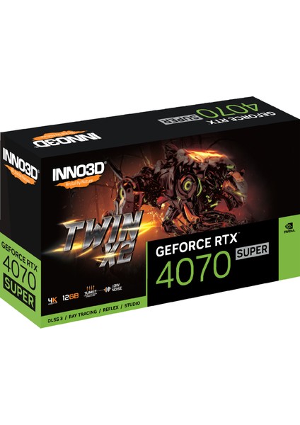 INNO3D Nvidia Geforce RTX4070 Super Twin X2 12GB 192BIT GDDR6X Ekran Kartı (N407S2-126X-186162N)