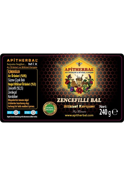 Mix Zencefilli Bal (Kış Macunu) 240 G