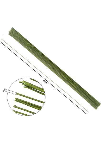 Çiçek Teli No:26 (0.8mm) - 50 Adet 60 cm - Yeşil