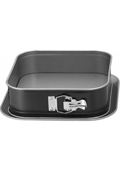 Tepsili Yanmaz Yapıştırmaz Kelepçeli Kare Kek Kalıbı 24 cm