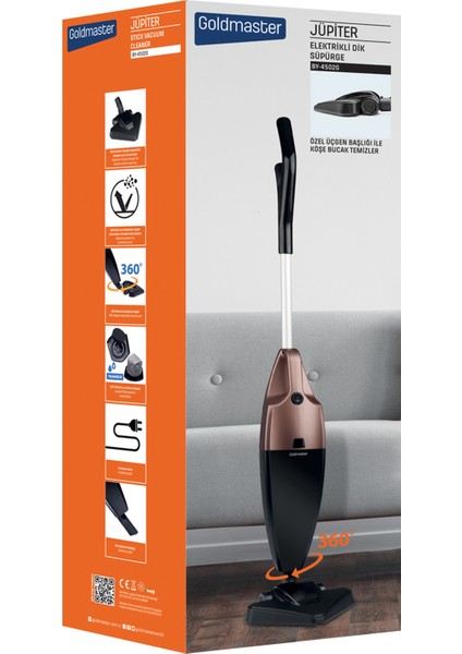 Jüpiter 2 Lt Hazneli 800 W Yıkanabilir Filtreli 2 In 1 Elde ve Dikey Elektrikli Süpürge