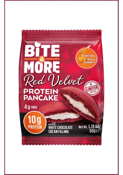 Bite & More Bite & More Protein Pancake / Proteinli Pankek 50 Gram Red Velvet