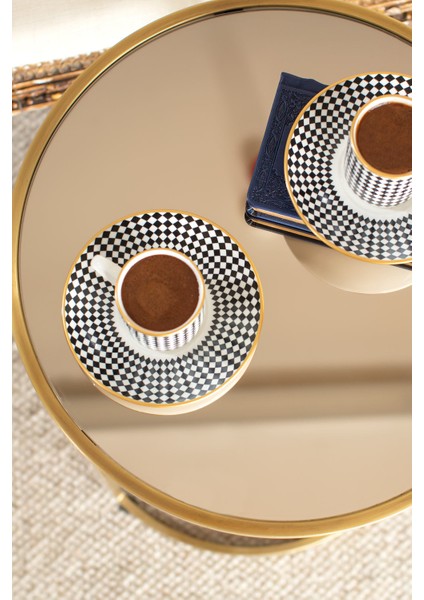 Evorde Bella 6 Kişilik Kahve Fincanı Seti - Siyah/beyaz fiyatları