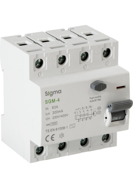 4X125A 30MA 10KA Kaçak Akım Koruma Şalteri
