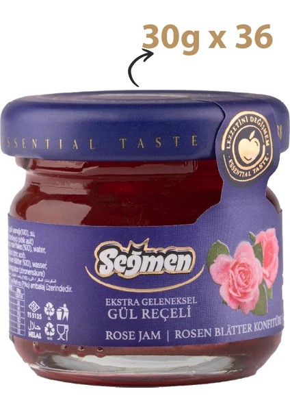 Gül Reçeli Kavanoz 30 gr (36'lı)