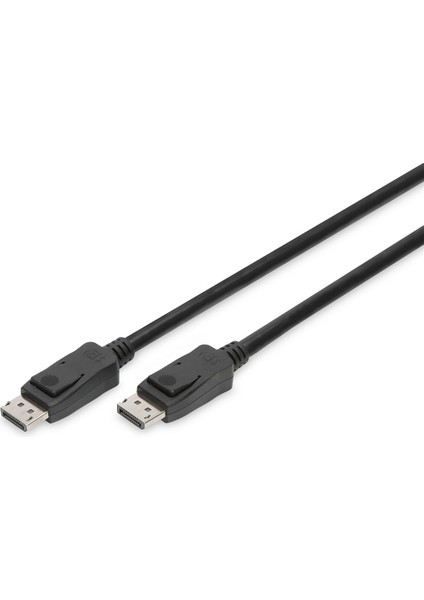 Digitus DisplayPort (DP) Bağlantı Kablosu, DP Erkek DP Erkek, 2 metre, kilit mekanizmalı, Ultra HD 8K, DP 1.3/1.4, siyah renk