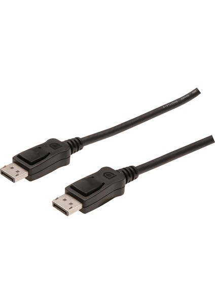DisplayPort (DP) Bağlantı Kablosu, DP Erkek - DP Erkek, 1 metre, kilit mekanizmalı, DP, 1.2 uyumlu, UL, siyah renk