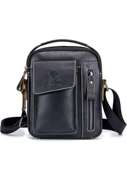 Erkek Deri Omuz Çantası Iş Messenger Crossbody Casual Tote Çanta Sling Seyahat Çantası (Yurt Dışından)