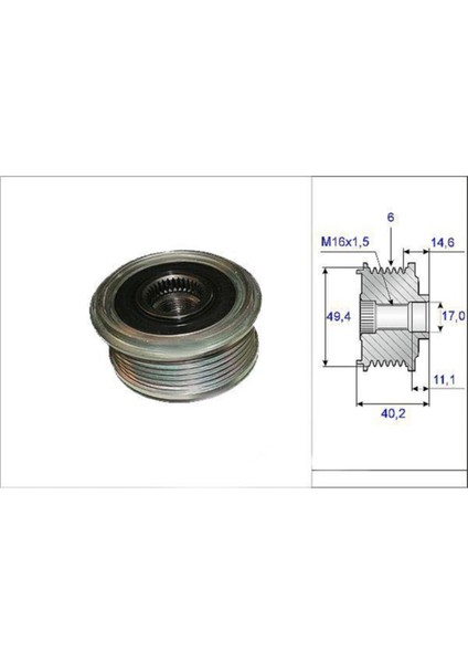 588016 Alternatör Kasnagı Caddy Iıı Amarok / Leon 1.6 Tdı 2.0 Tdı 2.0 Bıtdı Uyumlu
