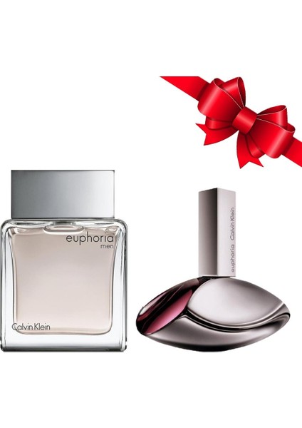 Calvin Klein Euphoria Men Edt Erkek Parfüm 100ML + Calvin Klein Euphoria Edp Kadın Parfüm 100ML Sevgililer Günü Özel 2li Hediye Seti