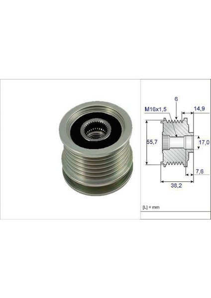 588044 Alternatör Kasnagı Mercedes C200 C220 C230 E250 E300 Sprınter 312 412D Uyumlu