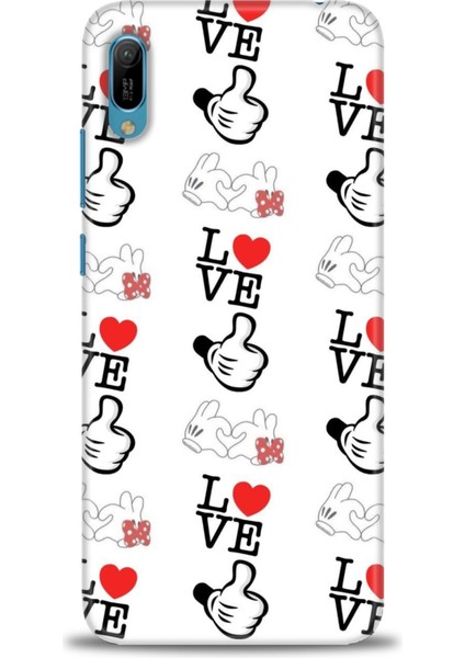 Huawei Y6 2019 Kılıf Hd Baskılı - Love Mickey